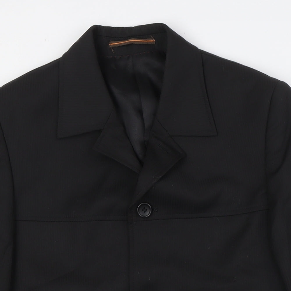 Topman Mens Black Polyester Jacket Suit Jacket Size 36 Regular