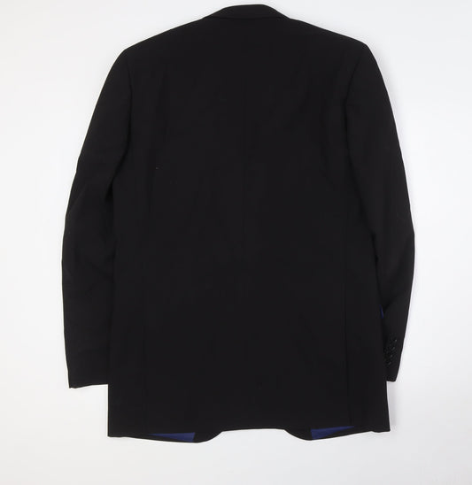 Greenwoods Mens Black Polyester Jacket Suit Jacket Size 40 Big & Tall