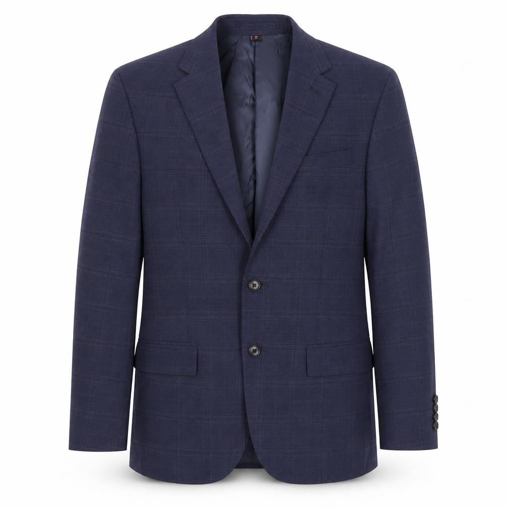 Marks and Spencer Mens Blue Check Wool Jacket Suit Jacket Size 38 Regular