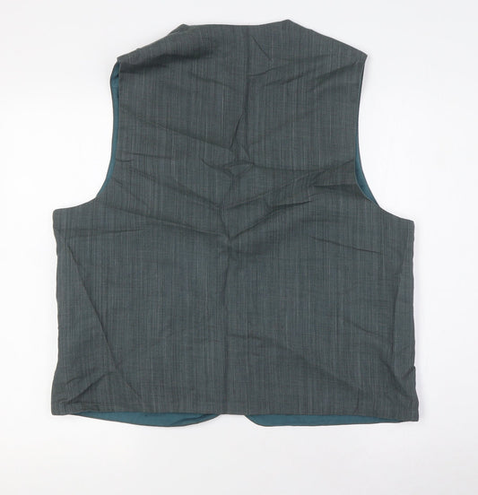 I.Q Mens Green Jacket Waistcoat Size L Button