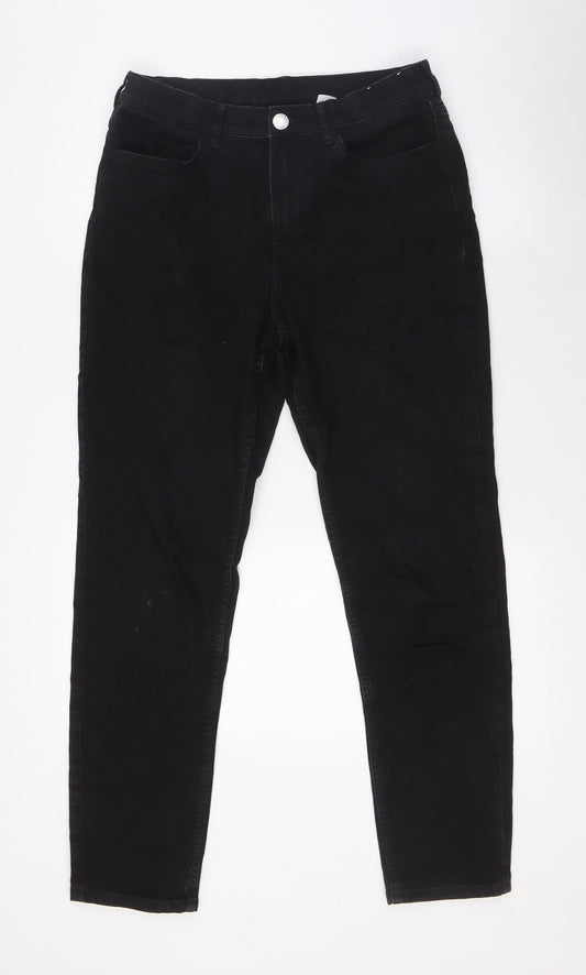 H&M Girls Black Cotton Skinny Jeans Size 14 Years L29 in Regular Button