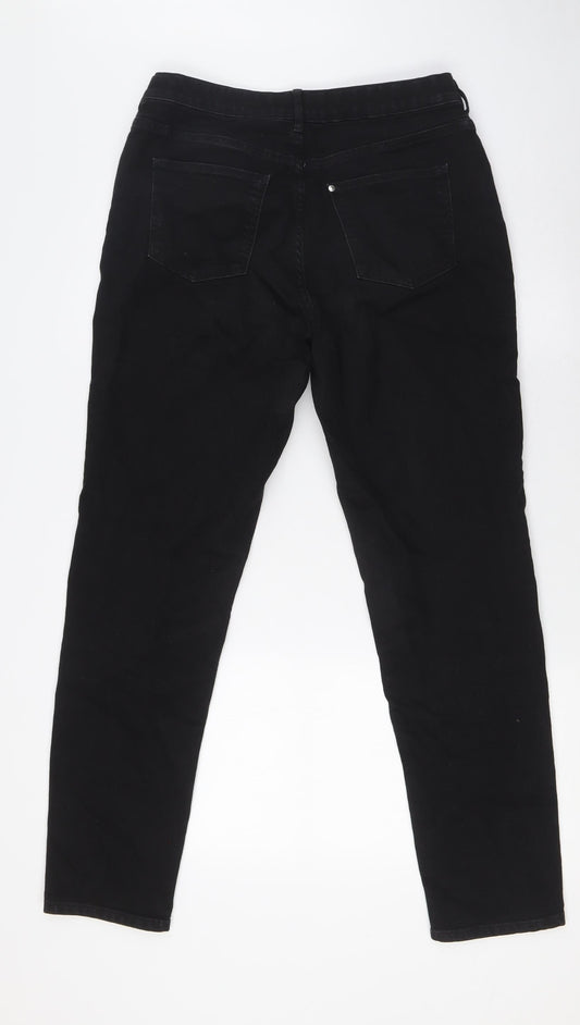 H&M Girls Black Cotton Skinny Jeans Size 14 Years L29 in Regular Button