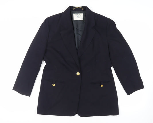 Separa Womens Blue Jacket Blazer Size 14 Button - Vintage