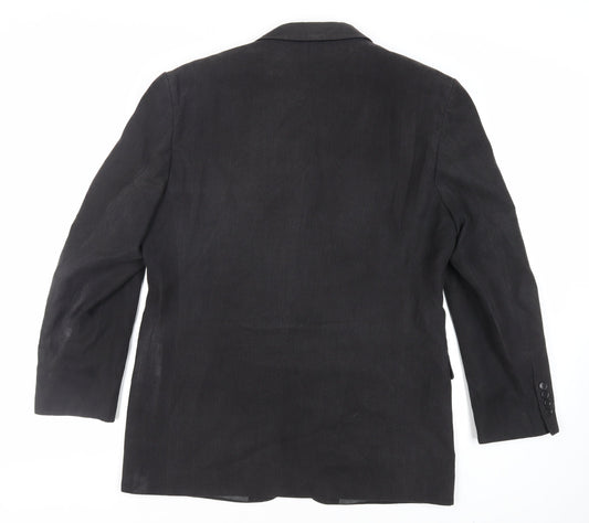 Marks and Spencer Mens Black Polyester Jacket Blazer Size 40 Regular