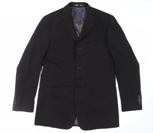River Island Mens Black Polyester Jacket Suit Jacket Size 40 Regular