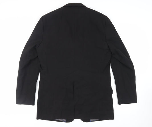 River Island Mens Black Polyester Jacket Suit Jacket Size 40 Regular
