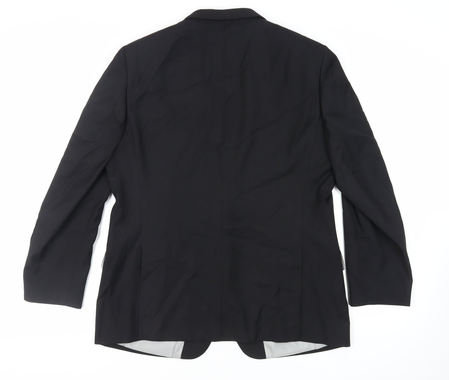 Topman Mens Black Polyester Jacket Suit Jacket Size 44 Regular