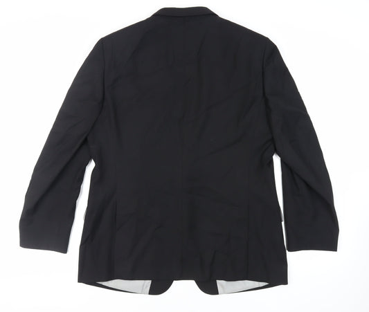 Topman Mens Black Polyester Jacket Suit Jacket Size 44 Regular