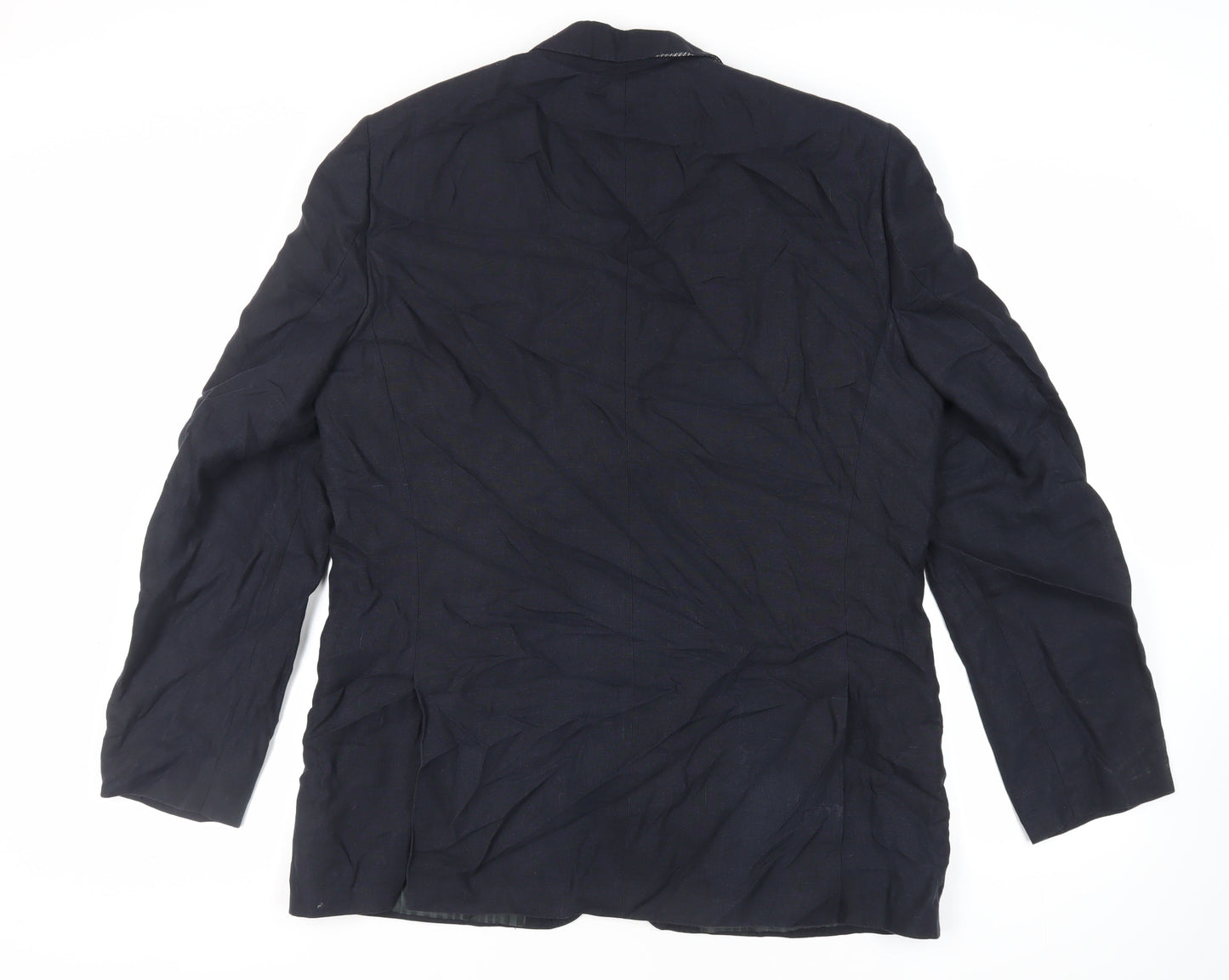 Fellini Mens Blue Linen Jacket Blazer Size 44 Regular