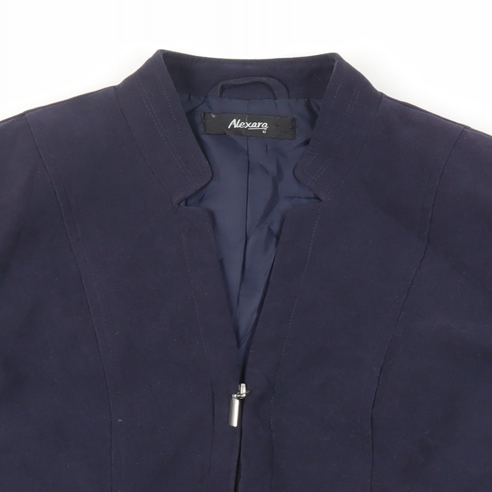 Alexara Womens Blue Jacket Size 12 Zip