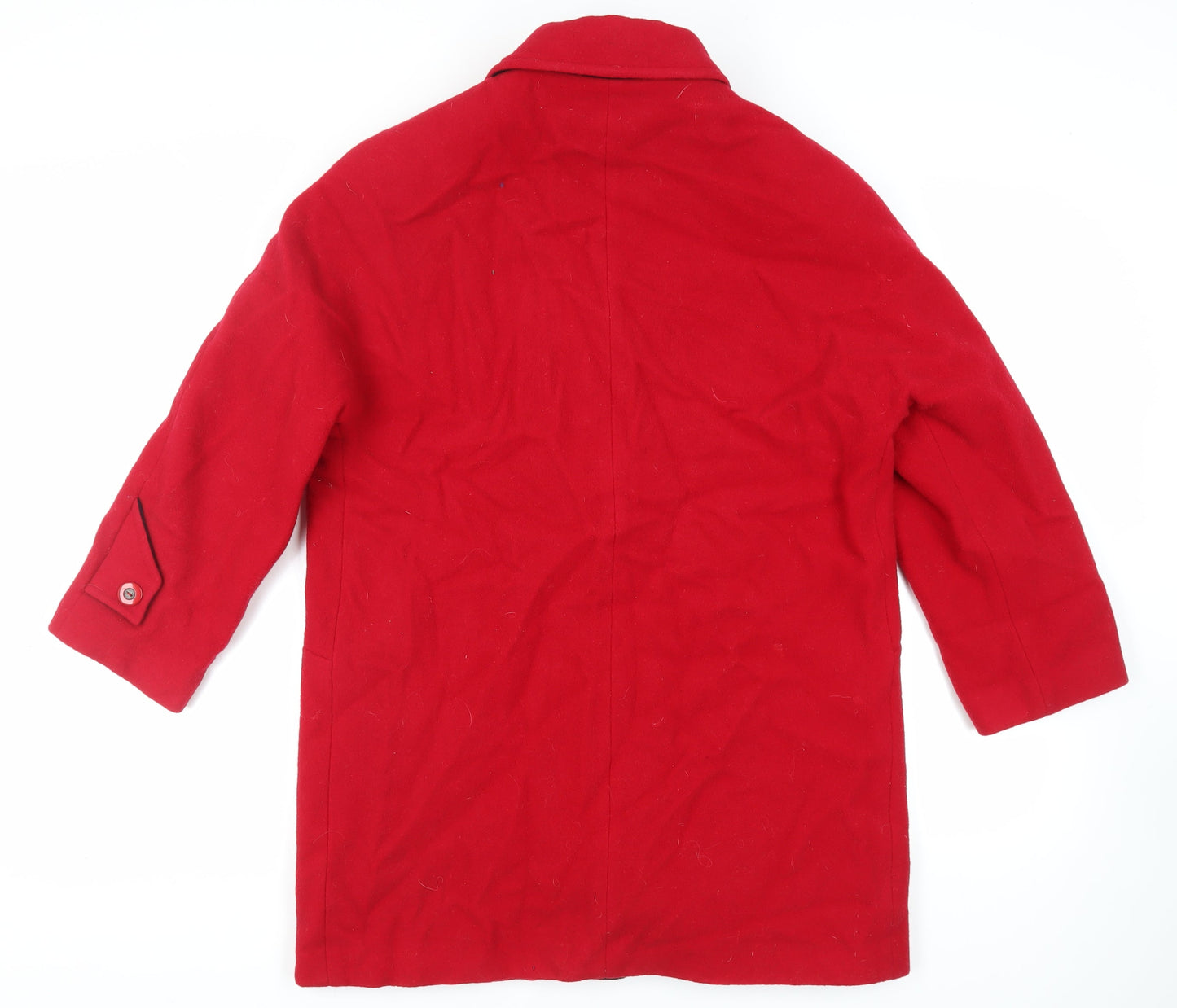 Astraka Womens Red Overcoat Coat Size 10 Button - Vintage