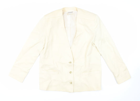 Spectrum Womens Ivory Jacket Blazer Size 12 Button - Vintage