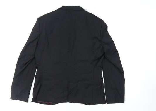 NEXT Mens Black Polyester Jacket Suit Jacket Size 40 Regular