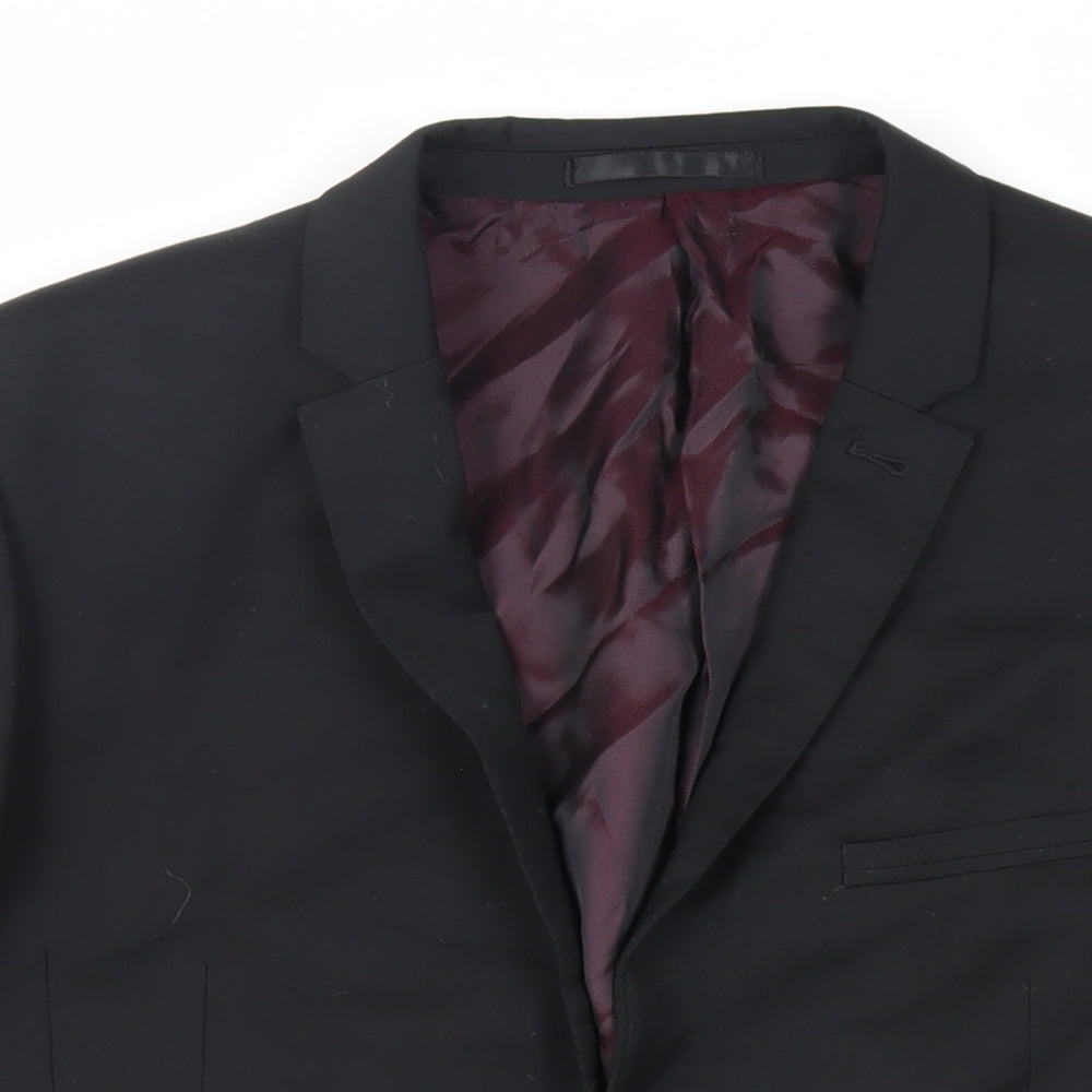 NEXT Mens Black Polyester Jacket Suit Jacket Size 40 Regular