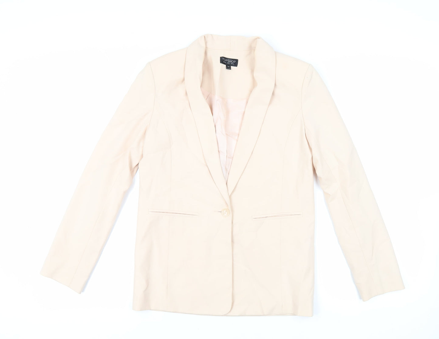 Topshop Womens Pink Jacket Blazer Size 6 Button