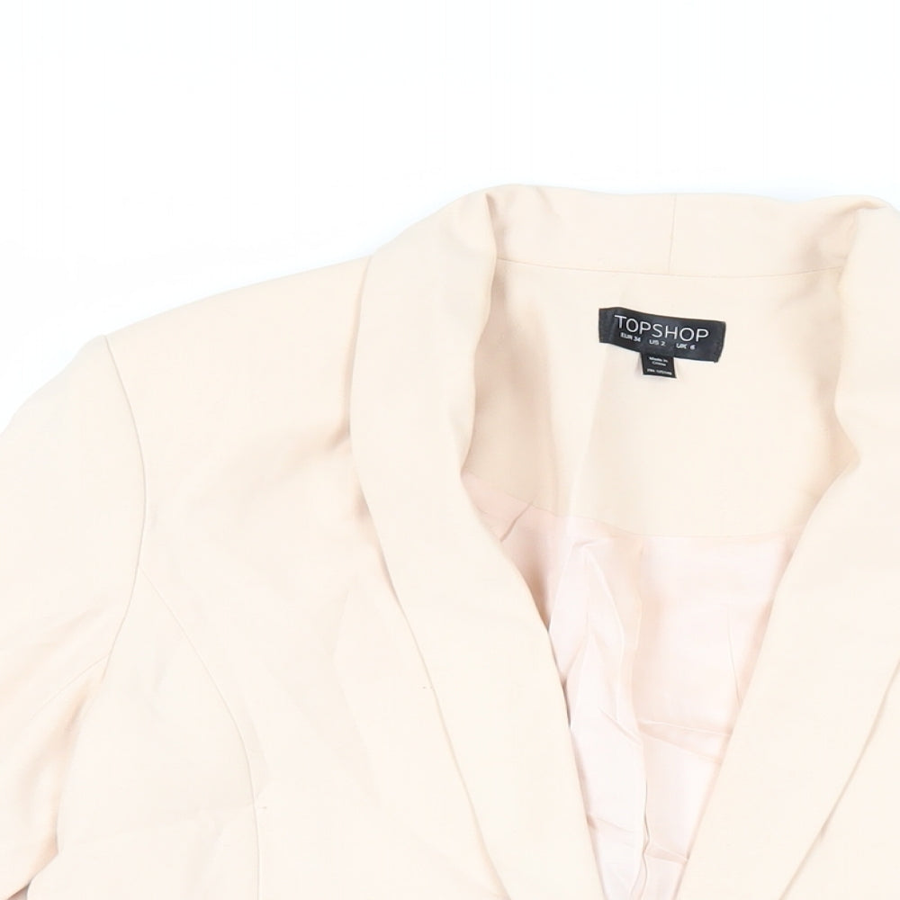 Topshop Womens Pink Jacket Blazer Size 6 Button