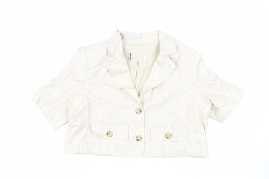 Marks and Spencer Womens Beige Jacket Blazer Size 16 Button