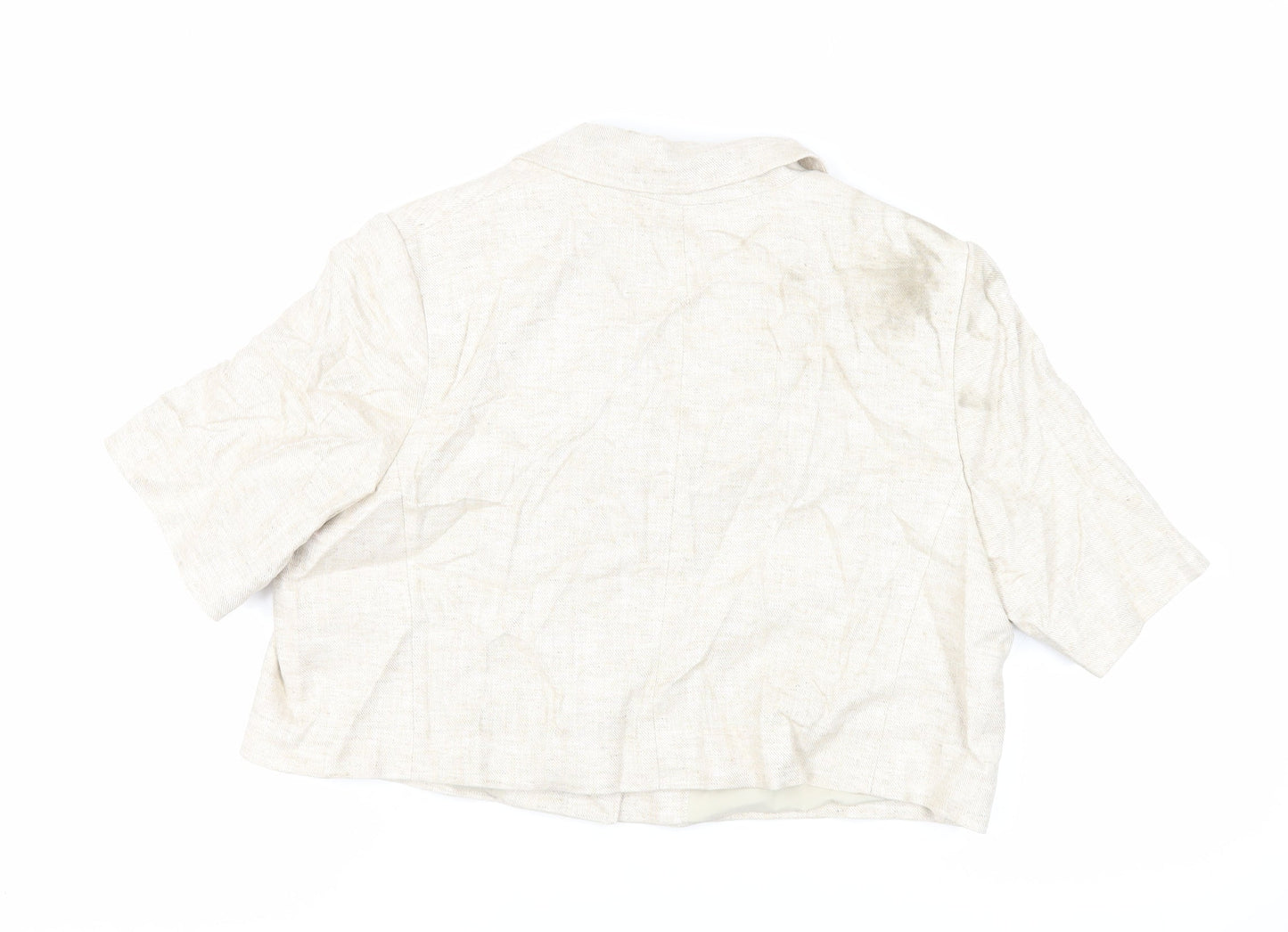 Marks and Spencer Womens Beige Jacket Blazer Size 16 Button