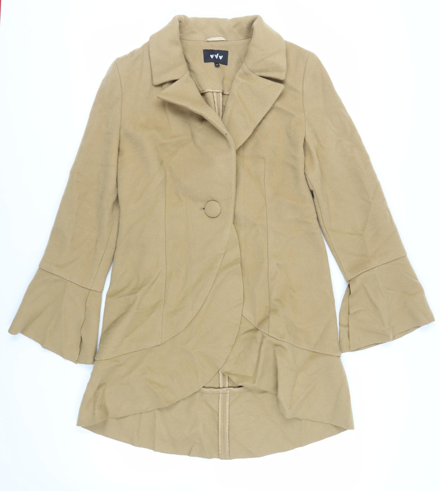 Per Una Womens Brown Overcoat Coat Size 14 Button - Unlined