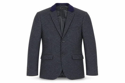 Topman Mens Blue Geometric Jacket Blazer Size 38 Button