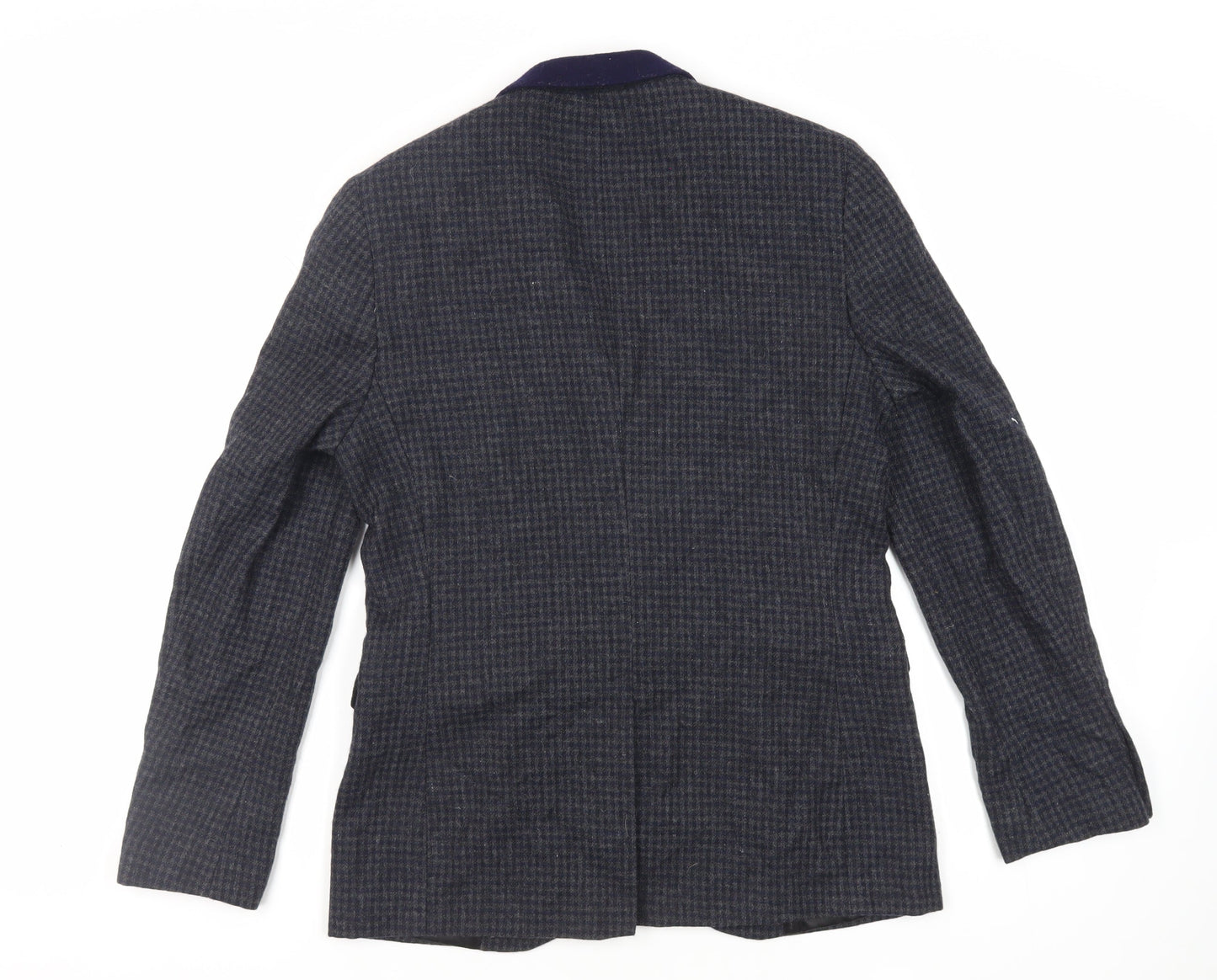 Topman Mens Blue Geometric Jacket Blazer Size 38 Button