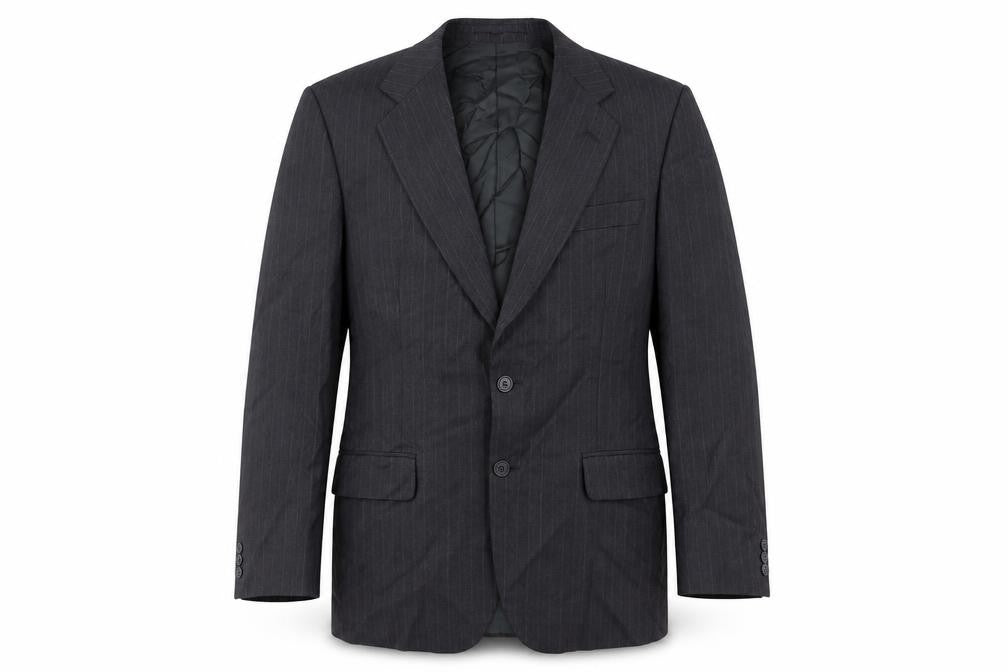 Marks and Spencer Mens Grey Striped Polyester Jacket Suit Jacket Size 38 Regular