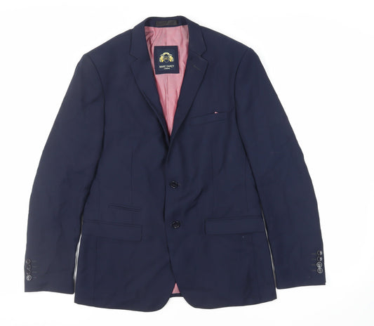 Marc Darcy Mens Blue Polyester Jacket Suit Jacket Size 40 Regular