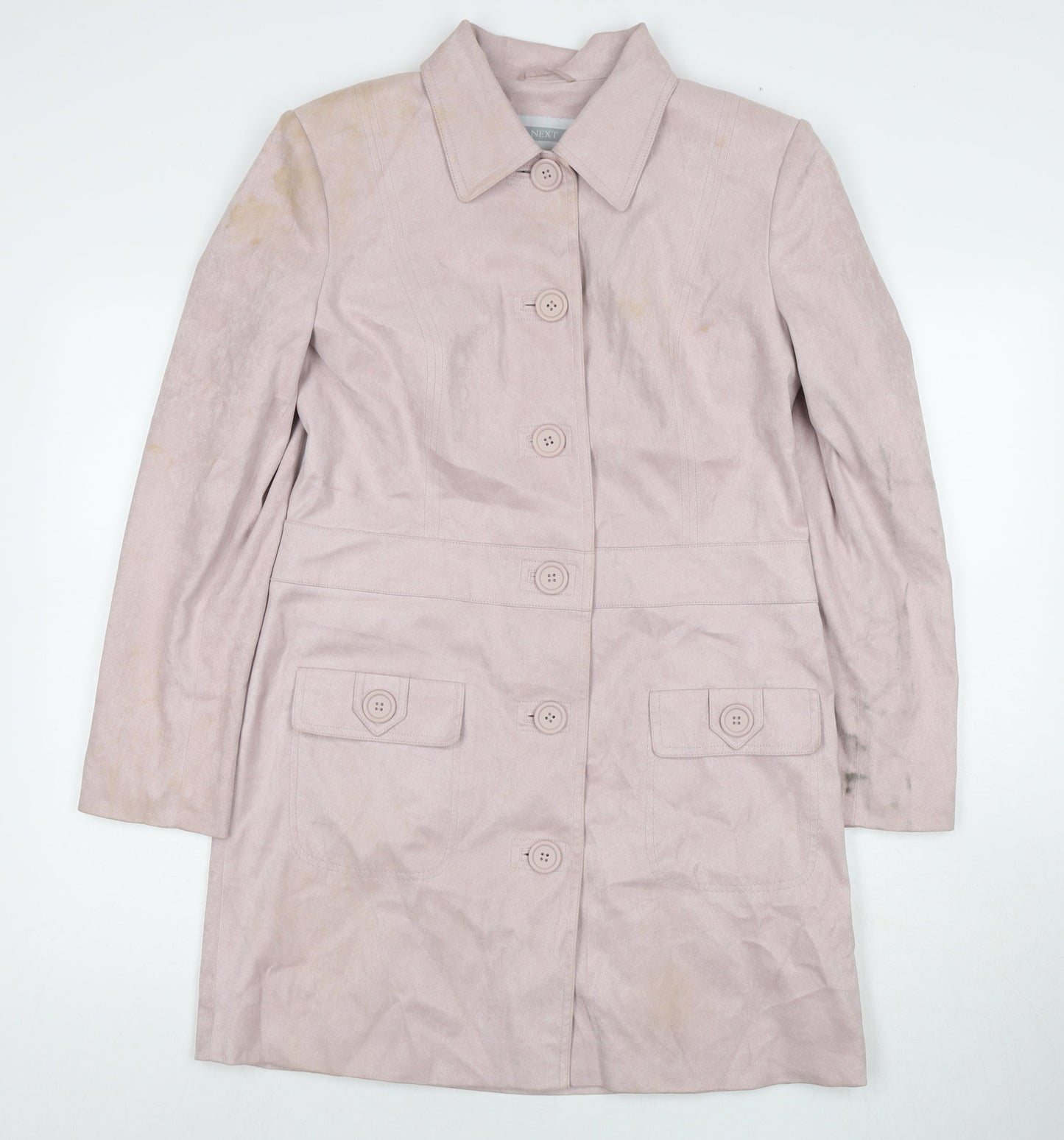 NEXT Womens Pink Pea Coat Coat Size 14 Button