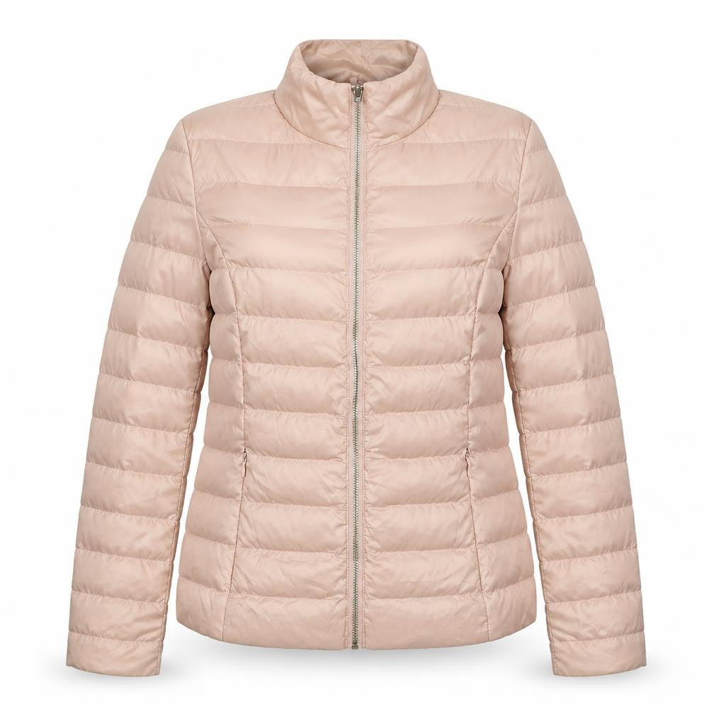 Easy Wear Womens Beige Puffer Jacket Jacket Size S Zip
