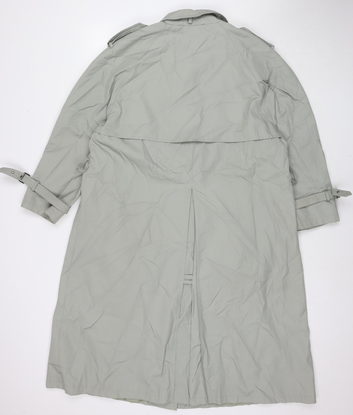 NuAge Womens Grey Trench Coat Coat Size 12 Button