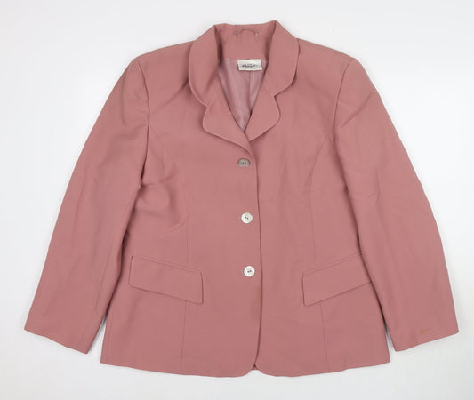 Report Womens Pink Jacket Blazer Size 18 Button