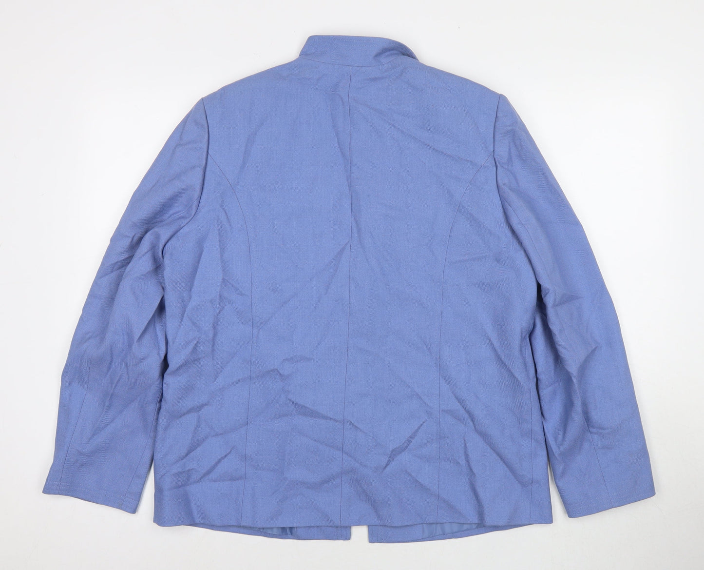 EWM Womens Blue Jacket Blazer Size 14