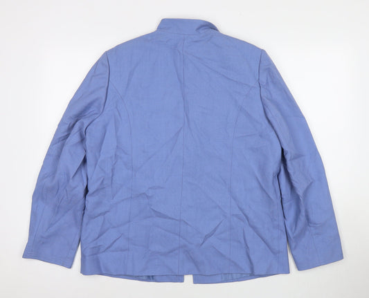 EWM Womens Blue Jacket Blazer Size 14