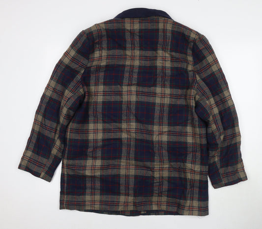 Simply French Womens Multicoloured Check Jacket Size 14 Button