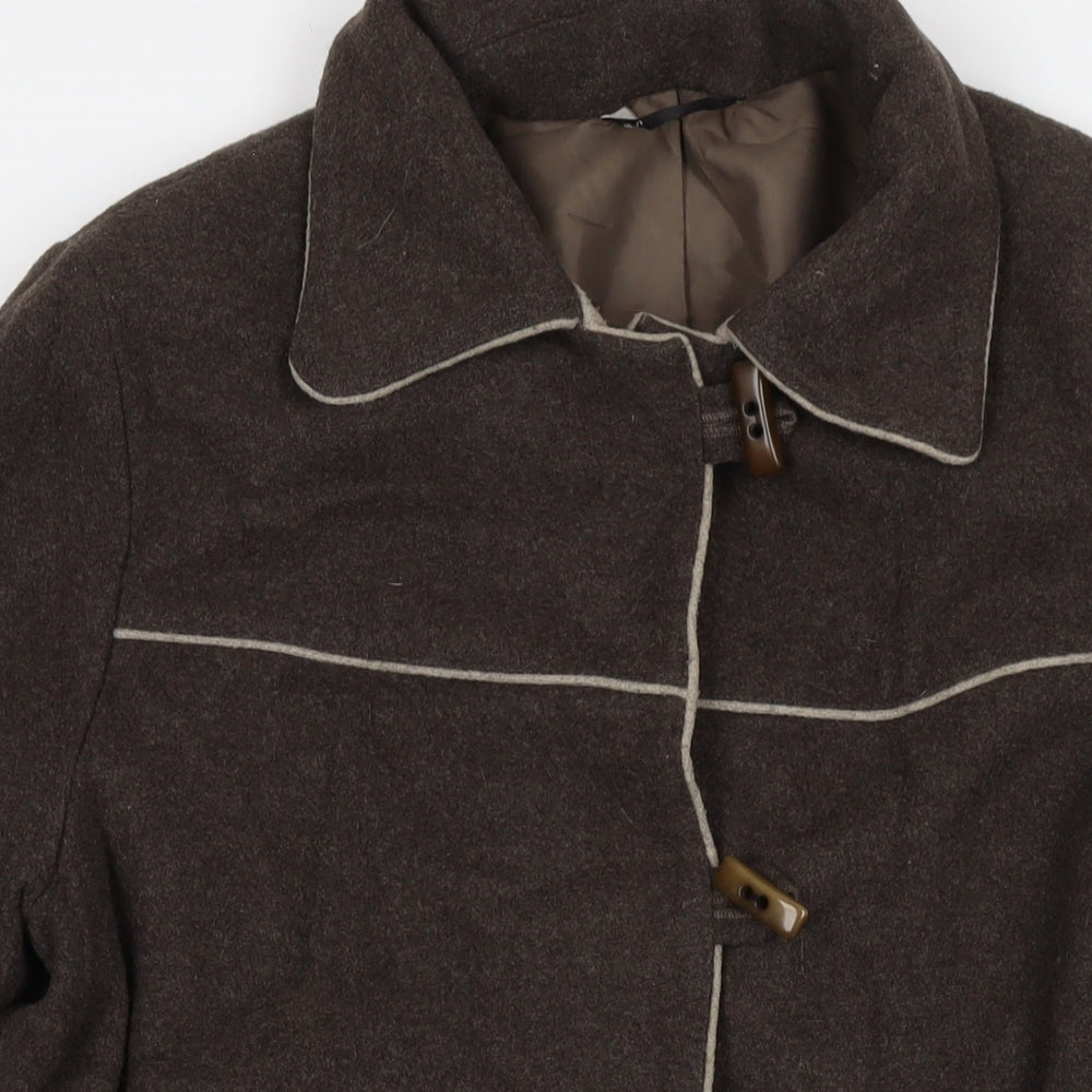 BHS Womens Brown Overcoat Coat Size 18 Toggle
