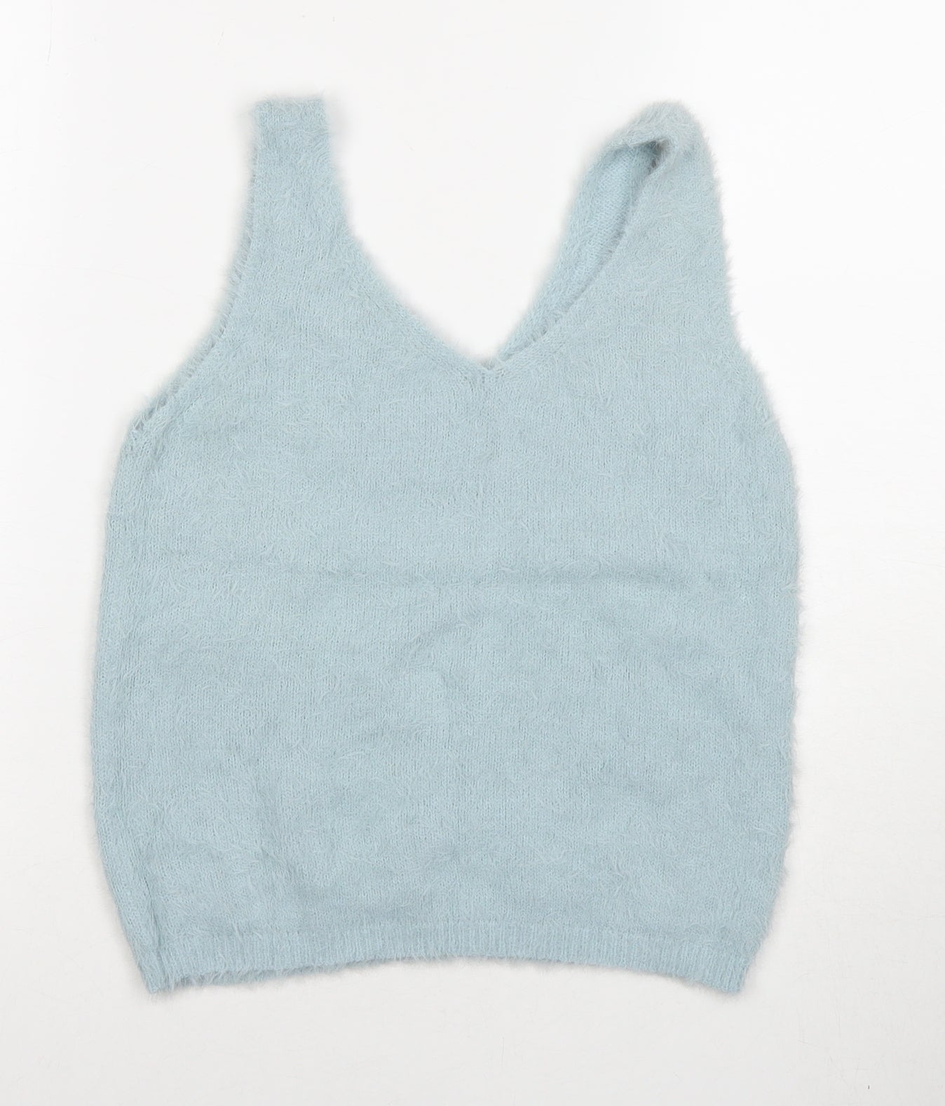 New Look Womens Blue Polyamide Basic Tank Size S Round Neck
