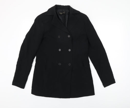Episode Womens Black Jacket Coat Size 4 Button