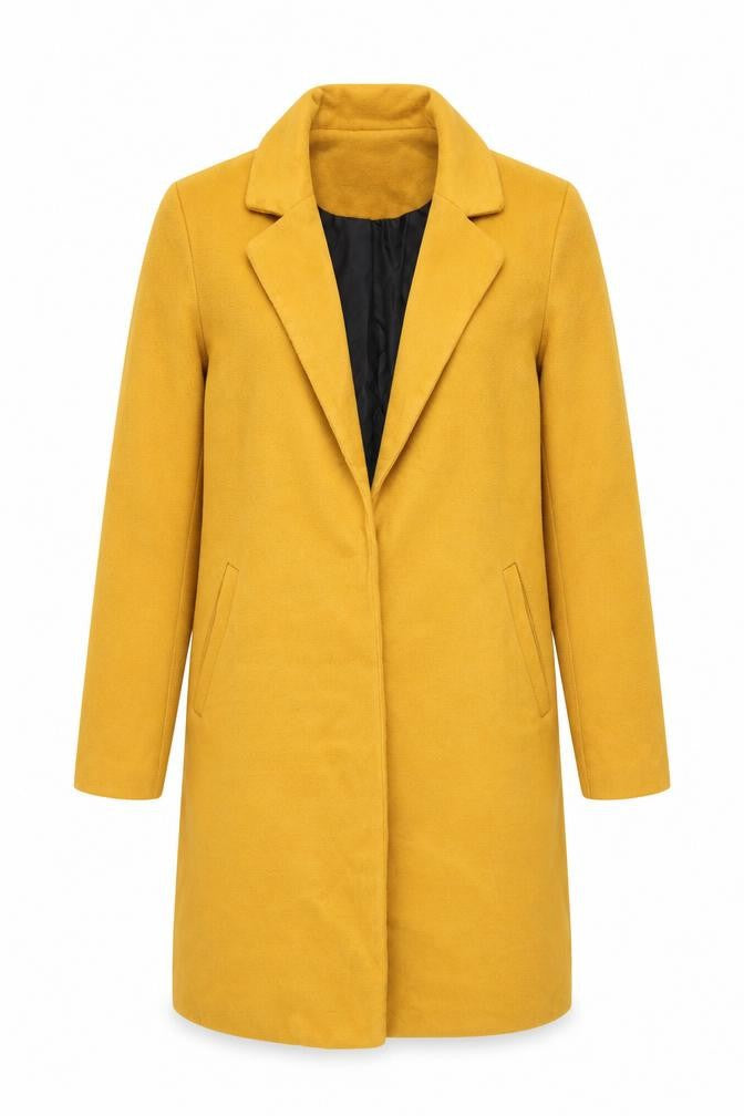 New Look Womens Yellow Overcoat Coat Size 8