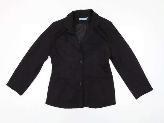 Peace Womens Black Jacket Blazer Size 10 Button