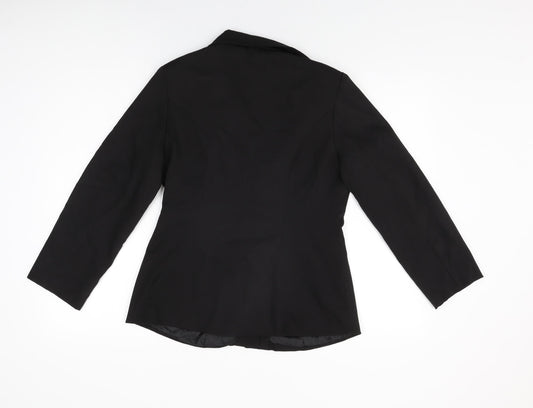 Peace Womens Black Jacket Blazer Size 10 Button