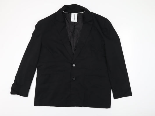 COLLUSION Womens Black Jacket Blazer Size 14 Button