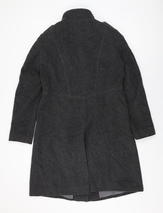 Marks and Spencer Womens Grey Overcoat Coat Size 10 Button