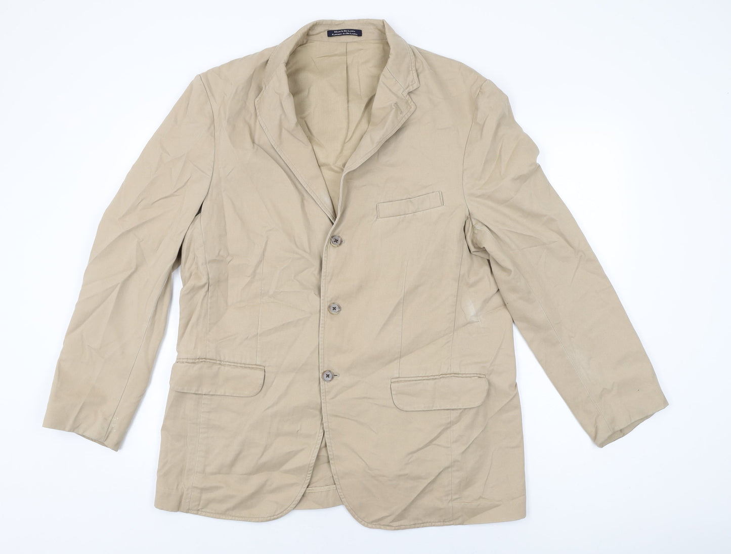 Lands' End Mens Beige Jacket Size 44 Button