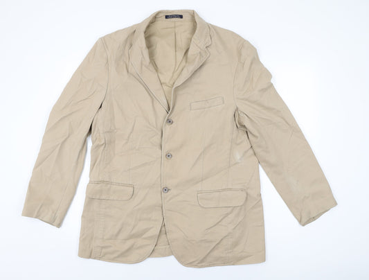 Lands' End Mens Beige Jacket Size 44 Button