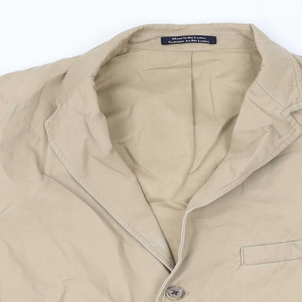 Lands' End Mens Beige Jacket Size 44 Button