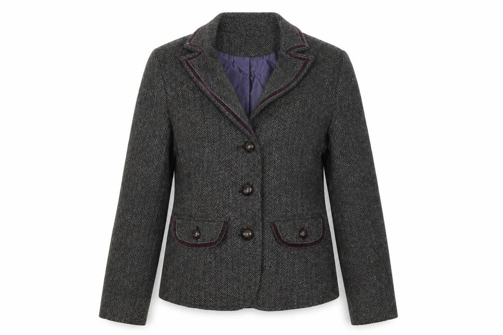 Crew Clothing Grey Jacket Size 8 Button