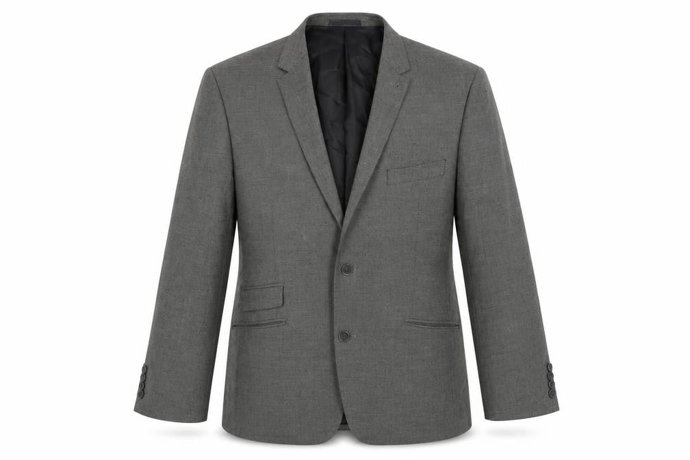 Business Boutique Mens Grey Polyester Jacket Suit Jacket Size 48 Regular