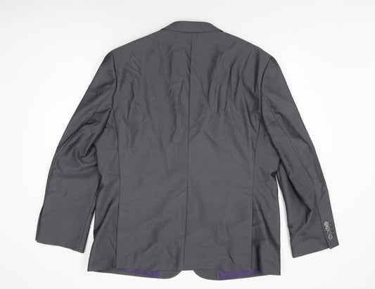 Sawyers & Hendricks Mens Grey Polyester Jacket Suit Jacket Size 48 Regular
