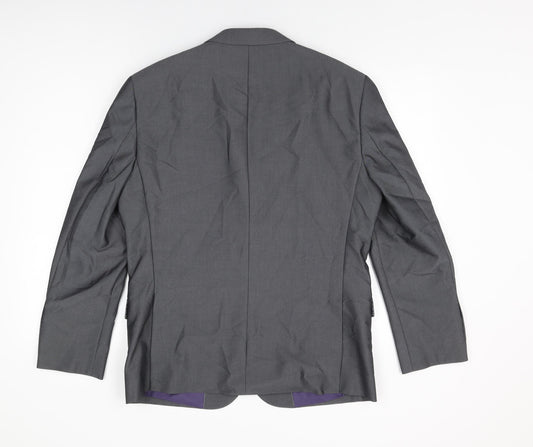 Sawyers & Hendricks Mens Grey Polyester Jacket Suit Jacket Size 40 Regular