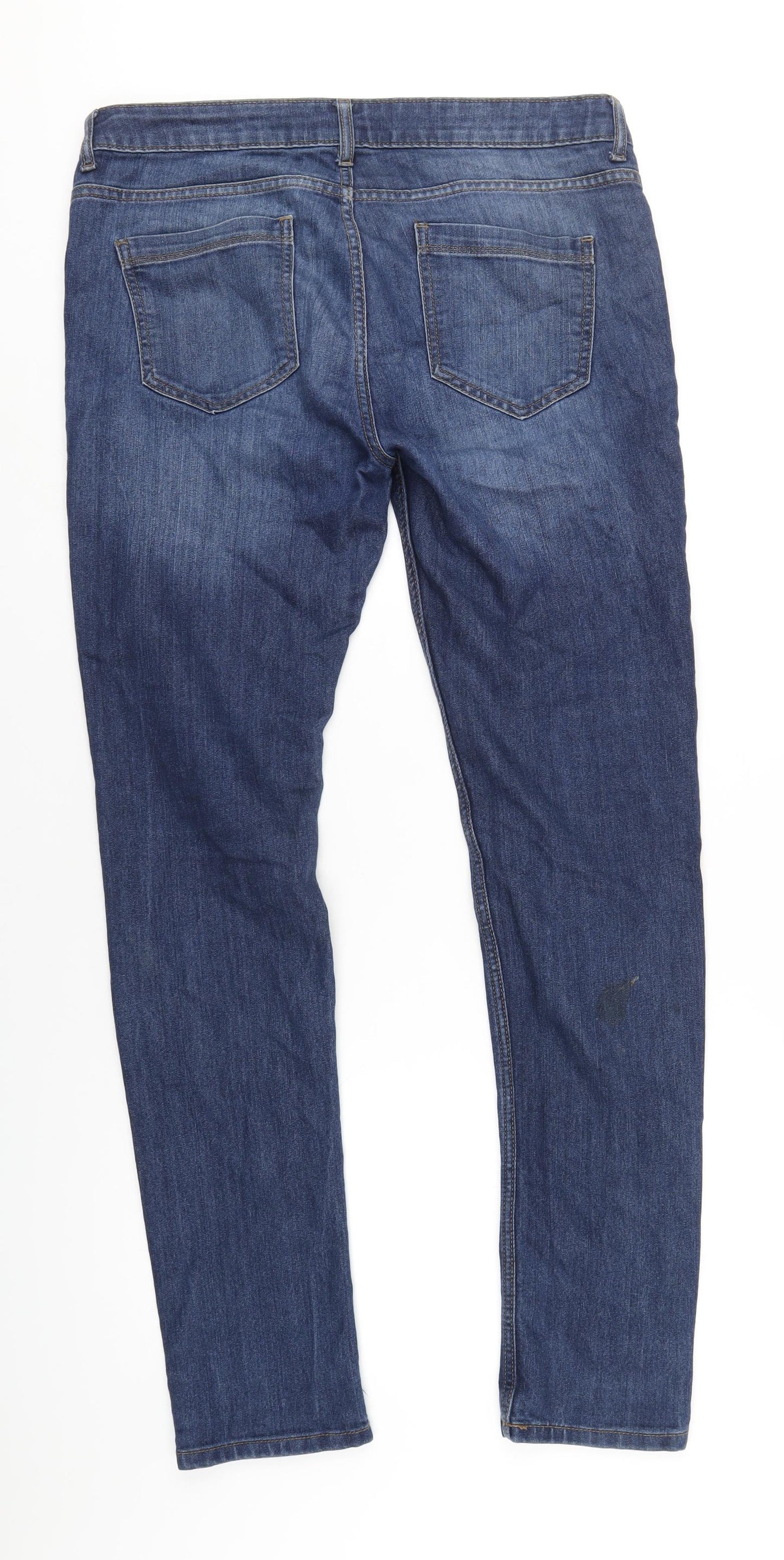 Denim & Co. Mens Blue Cotton Skinny Jeans Size 34 in L34 in Regular Zip